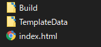 「Build」「TemplateData」「index.html」
